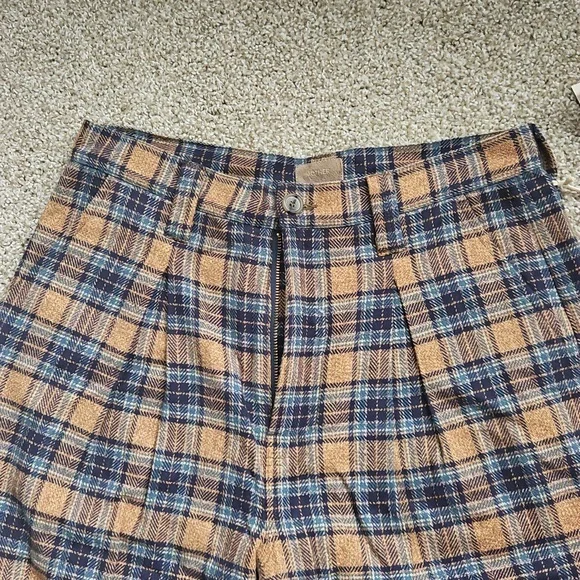NWT Mother Denim Pleated Maven Prep Sneak Trousers In Delta Dawn Plaid size 30 - Picture 8 of 9